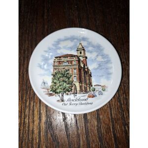 Vintage Small Miniature Auckland Old Ferry Building Ceramic Collector Plate 3.5"